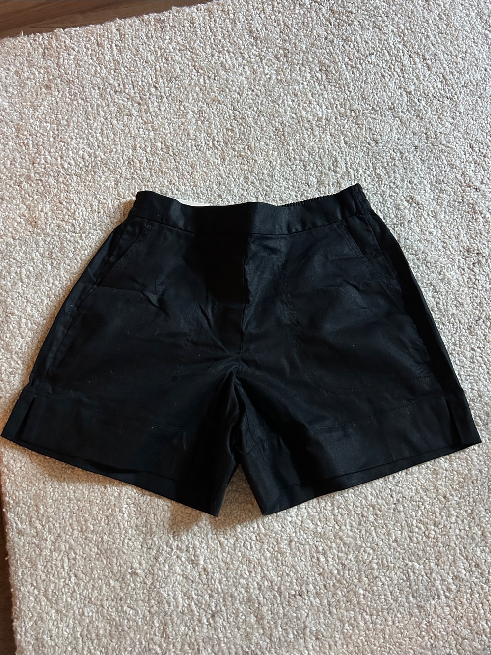 NWT Banana Republic High-Rise Black Linen Shorts - Size S